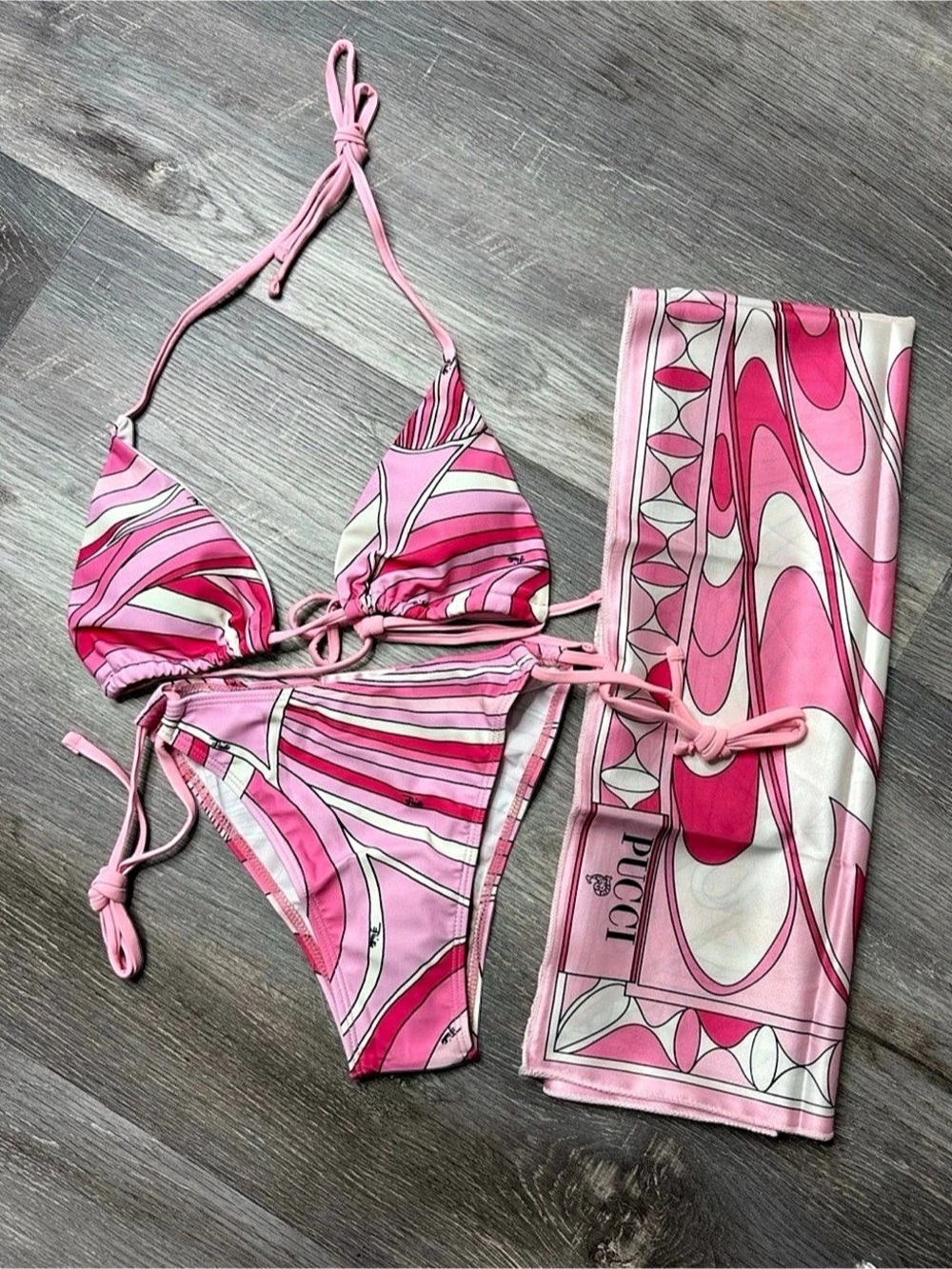 Bikini Set in Pink & White